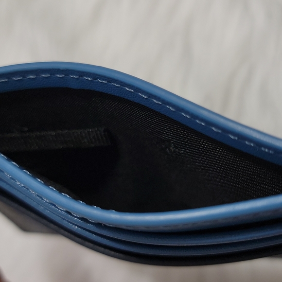 MICHAEL KORS MENS Cooper Graphic Two-Tone Pebbled Leather Card Case - Picture 5 of 6